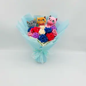 Ribbon bouquet with meow meow meow