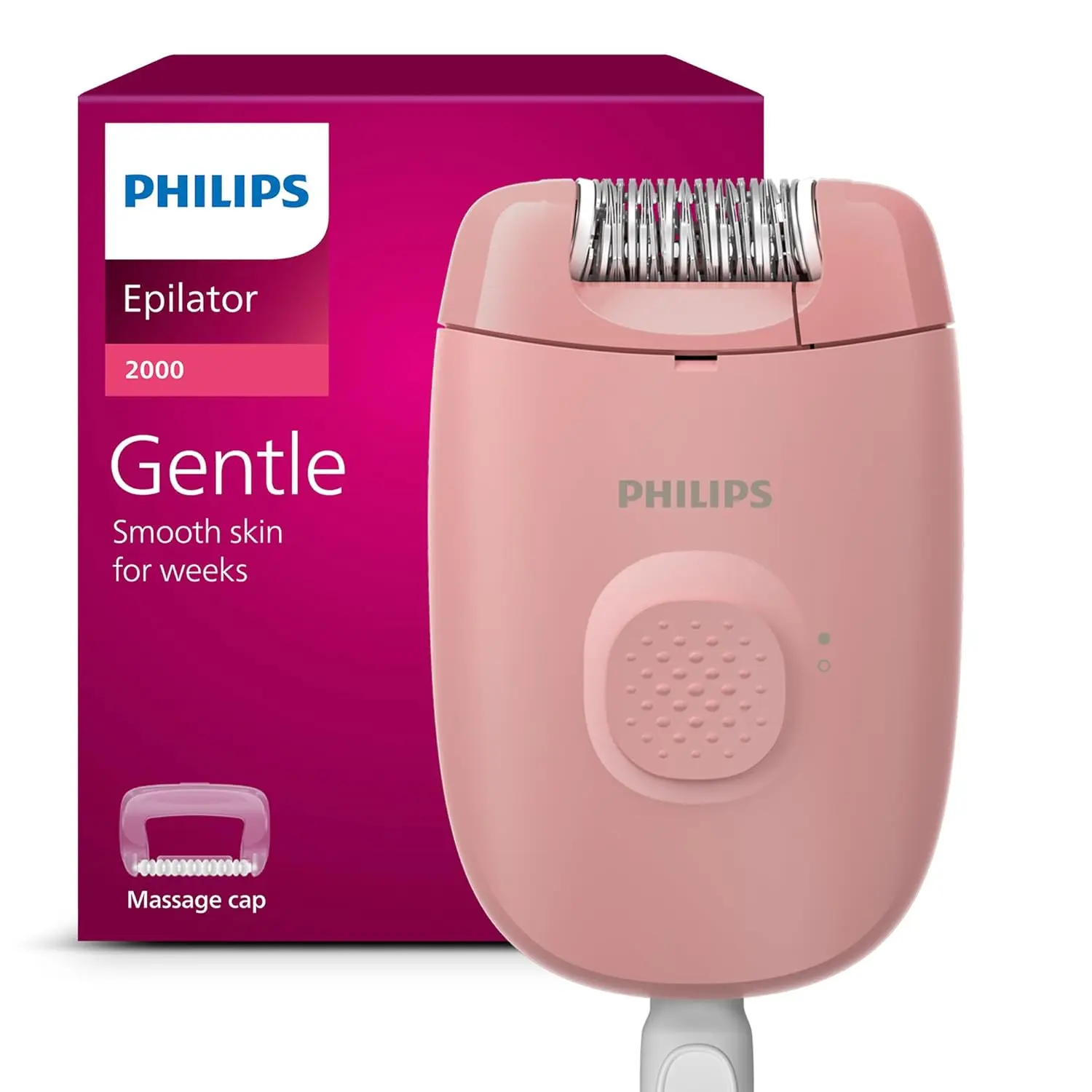 Philips Epilator Series 2000 Wired Epilator Hair Removal Device for Women RE227/00, Plug, Corded