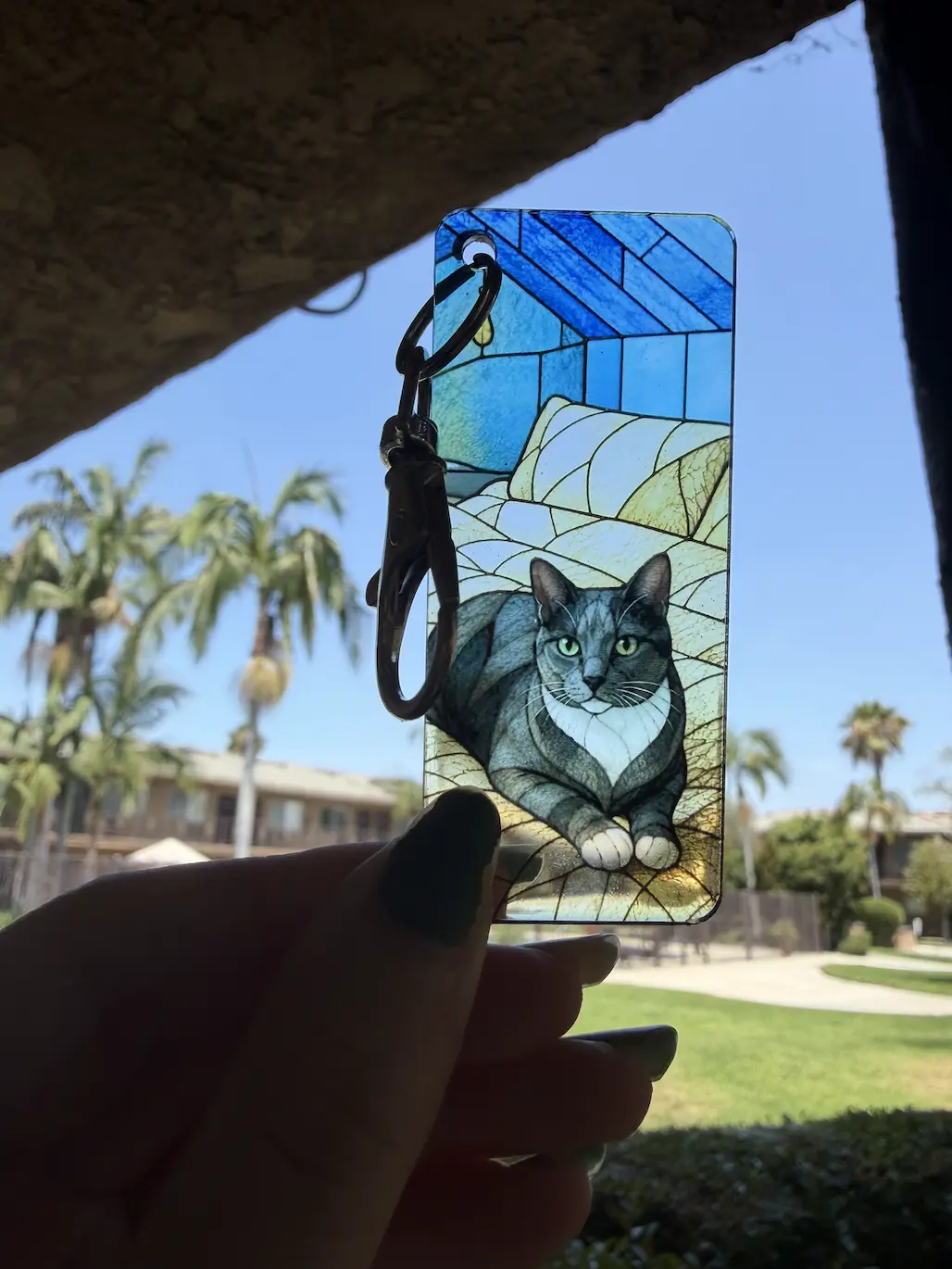 Handmade Custom Stained Art Keyring