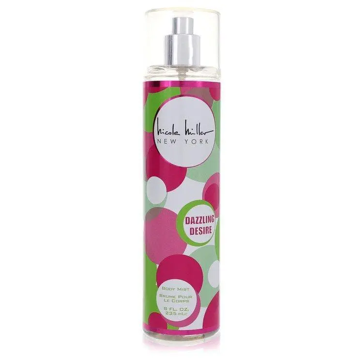 Women's Nicole Miller Dazzling Desire Alcohol-Free Designer Body Mist - 8oz (240ml, 4-4.9 fl oz) Single Bottle, Glamour Spray, Light Floral Fresh Aroma, Long-Lasting Affordable Luxury Scent for Daily Wear