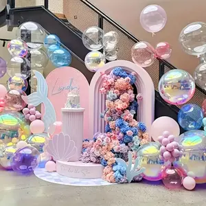 6pcs Colorful Transparent 4D Aluminum Film Balloons for Wedding, Engagement, Birthday Party Decorations, Baby Shower Decorations, Graduation Party, Room Decorations, Outdoor Decorations, Party Supplies Float