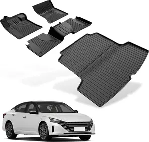 Floor Mats & Cargo Liner Fit for Nissan Altima 2019-2025, Front & 2nd Row, TPE Rubber All Weather Protection Heavy Duty Floor Liners Anti-Slip Car Mats Nissan Altima Accessories