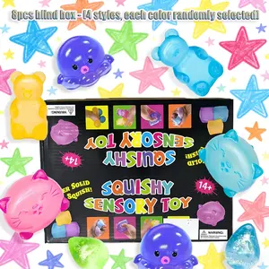 8pcs/set - Innovative blind box with various animal shaped maltose for stress relief and kneading music, creatively releasing stress, stress relieving toys, slow rebound kneading, suitable as a small gift for parties and gatherings