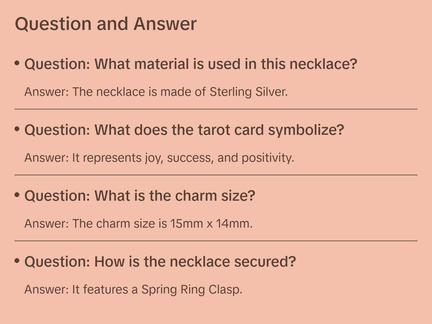 Round The Sun Tarot Card Necklace