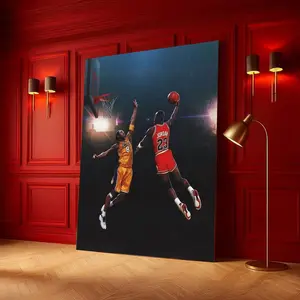 Jordan vs Kobe Poster  Wall Art, Vintage Print for Sports Fans & Home Decor