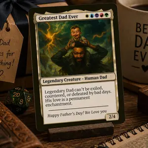 Custom MTG Best Dad Ever Card, Personalised Magic Card, Father's Day MTG custom card, Custom Dad Gift