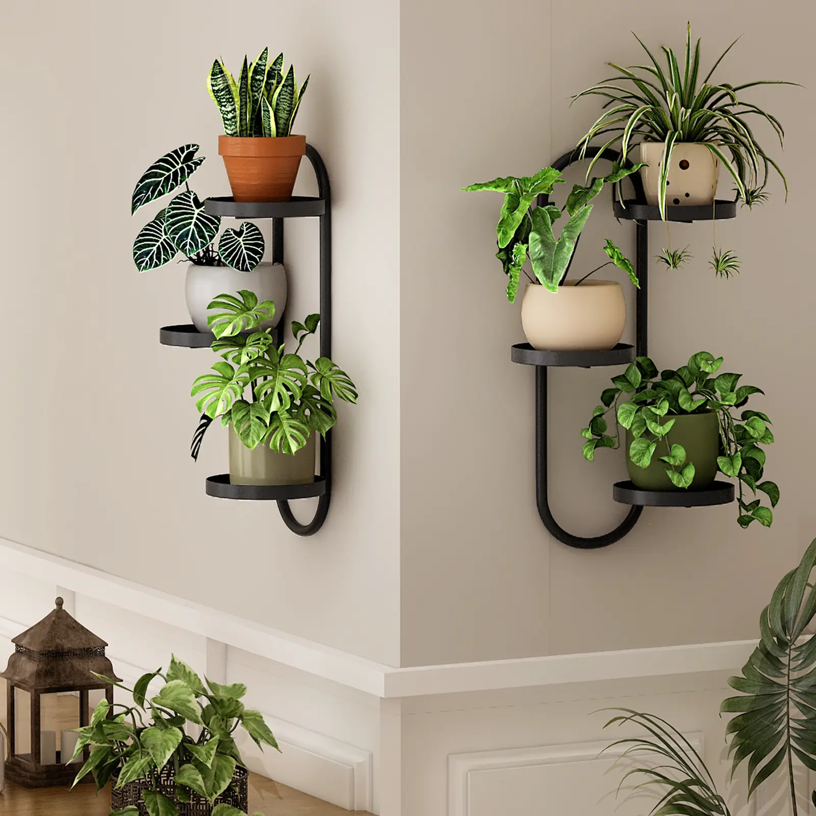 Bamworld 1-Pack Black Metal Wall Mount Shelves - Balcony Plant Caddies,  Flower Pot Racks, Vertical Garden Racks, Wall-Mounted Flower Pots for  Living Room Balcony Decor - TikTok Shop