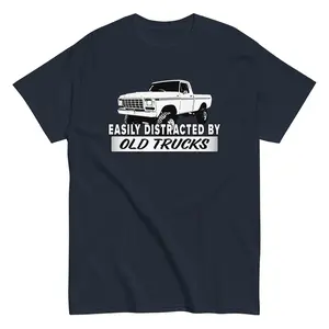 Easily Distracted By Old Trucks - 90s OBS Ford Truck Dentside Pickup Truck Classic Cars Lover T-Shirt Sweatshirt Hoodie