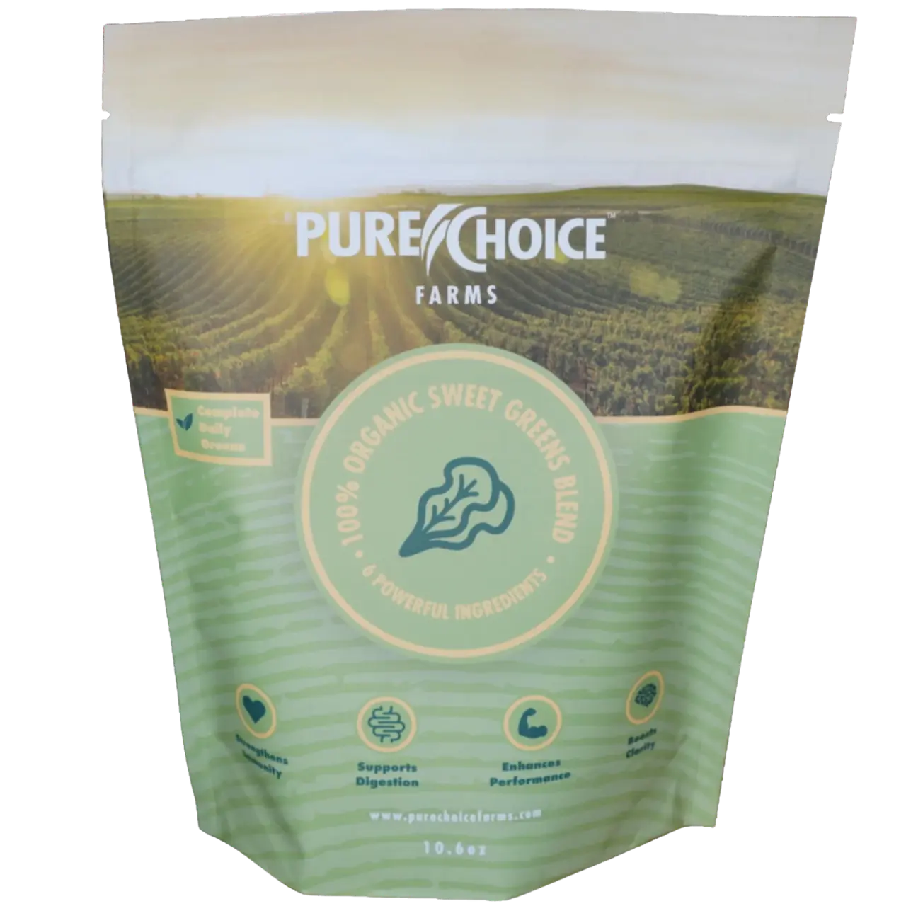Sweet Organic Powdered Superfood Greens - 100% USA Grown with Kale, Wheatgrass, Broccoli, Astragalus, Spirulina & Chlorella - Supports Digestion & Natural Anti-Inflammatory | Pure Choice Farms
