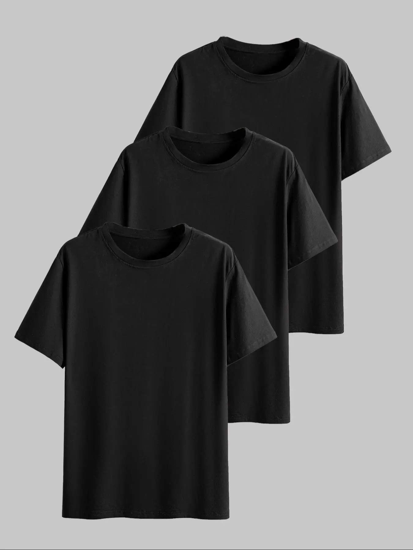 Men's Solid Color Plain Round Neck Sleep Tee, Regular Fit Casual Soft Comfortable Short Sleeve PJ T-Shirt for Daily Home Wear, Men's Sleepwear & Loungewear for All Seasons