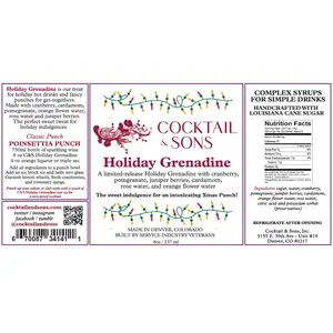 Holiday Grenadine | Cocktail & Sons 8oz