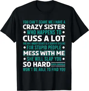 100% Cotton Funny Gift for Brother From Awesome Sister Birthday T-Shirt