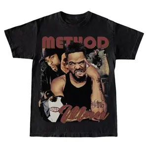 Wu-Tang Clan & Method Man Vintage Bootleg-Style Graphic T-Shirt, Retro Unisex 90s Tee for Music Lovers