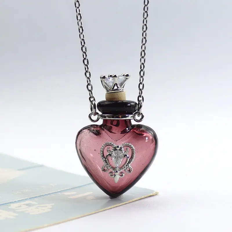 Deep purple heart shaped essential oil b