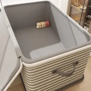 Large Capacity Multi-Functional Fabric Storage Box, Foldable Zipper Organizer, Home Clothes Quilt Sorter, Closet Storage Basket