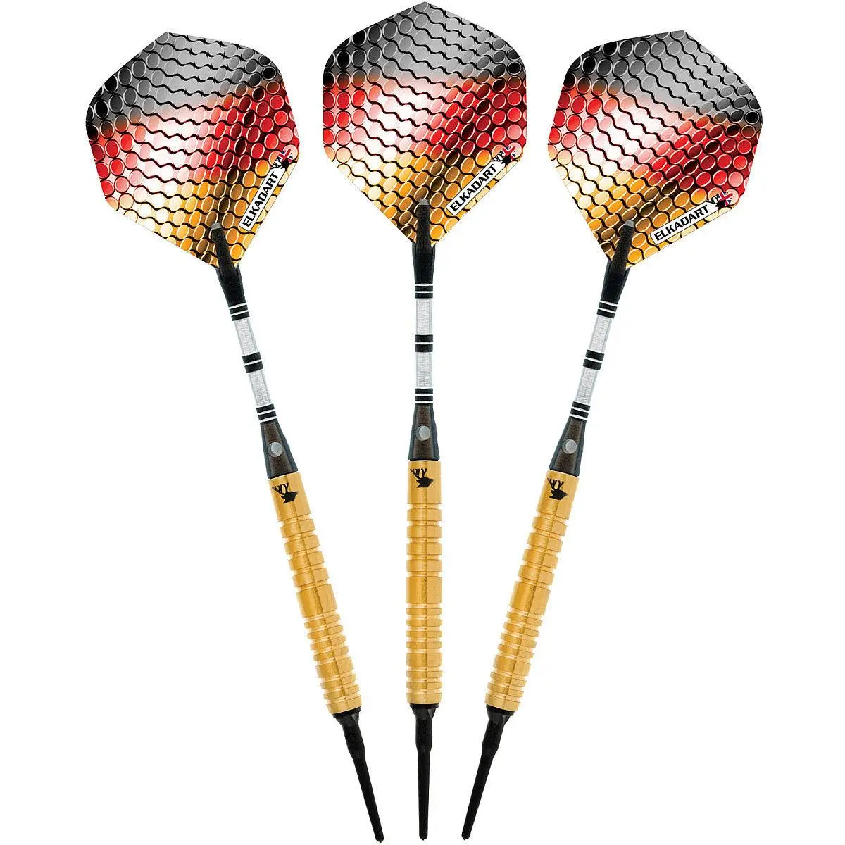 Elkadart Titanium Steel Tip Darts Set - 18g Titanium Steel Barrels, Grooved Alloy Barrels, Aluminum Shafts, 100-Micron Planetary Graphics Flights, 0.25 lbs Bronze-Chrome Darts for Billiards, Includes Slim Case