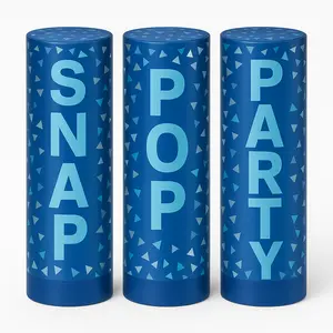 Blue Confetti Party Poppers - 3 Pack for Festive Celebrations