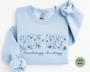 Hematology Oncology Nurse Sweatshirt - Floral HEM-ONC Oncology Gift
