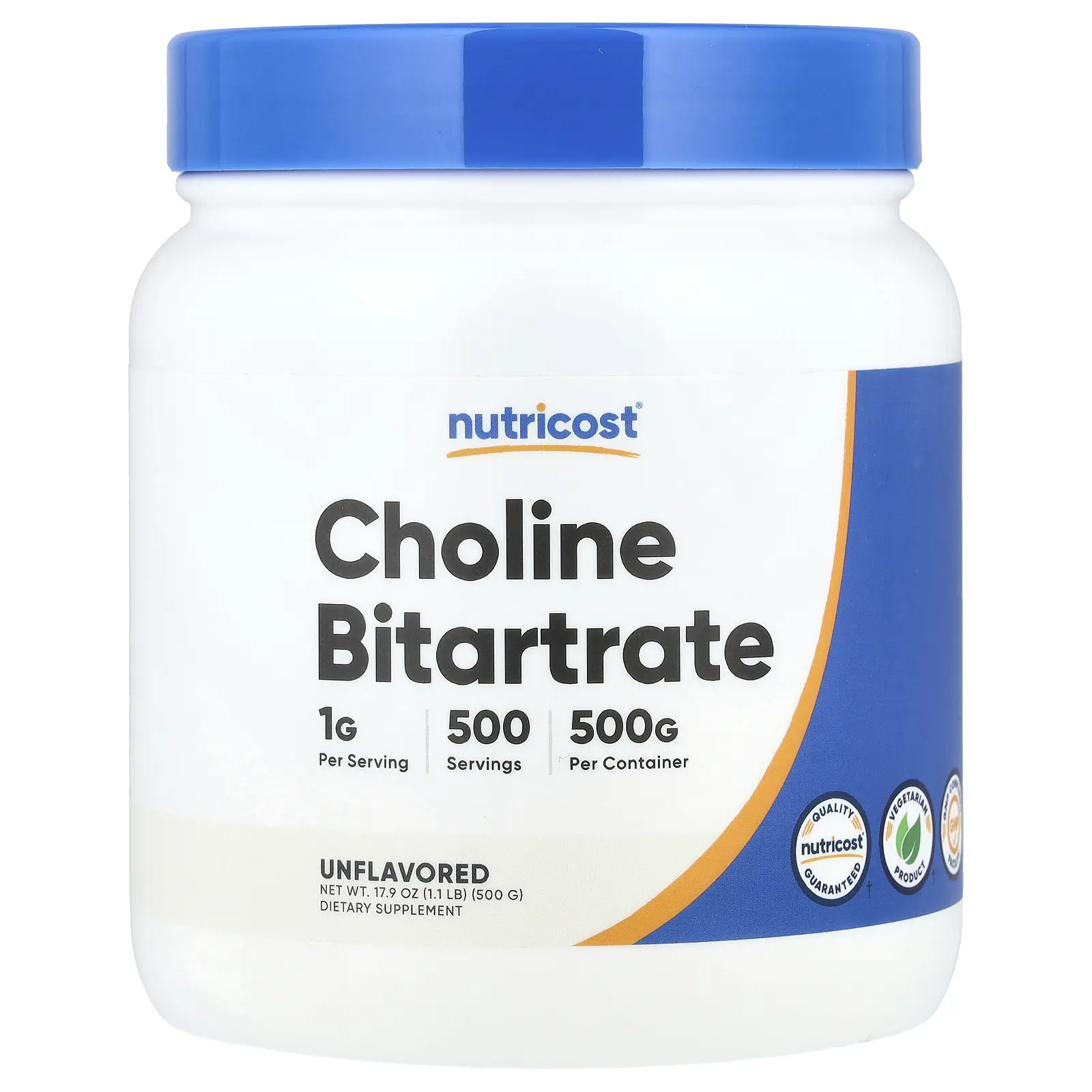 Nutricost Choline Bitartrate, Unflavored, 17.9 oz (500 g)