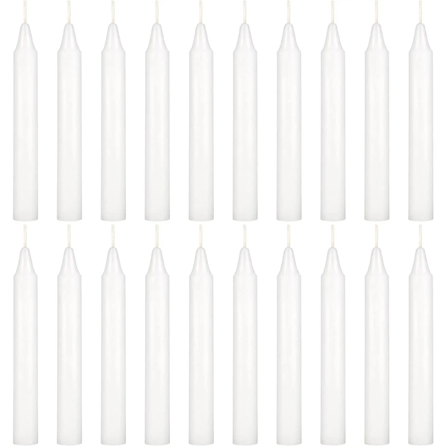 20 pcs Unscented White Exquisite Mini Taper Candle, 4 Inch Tall x 1/2 Inch Diameter, Supreme Chimes, Enchantment, Rituals, Casting Spells, Witchcraft, Wiccan, Metaphysical