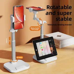 Weighted Desktop Lazy Phone Tablet Lift Stand Video Live Streaming Overhead Shooting Multi-Functional Dual-Position Rotating Stand