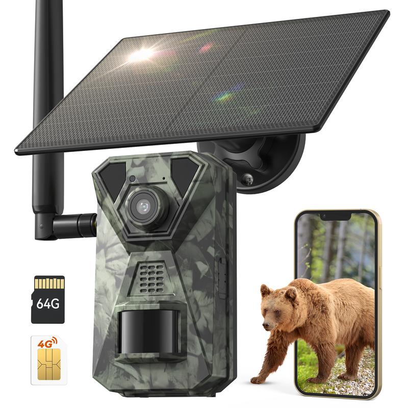 Solar 4G LTE Trail Camera | 2K Live View Cellular Hunting Cam, Motion ...