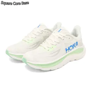 White & Mint Green Max Cushion Running Shoes – Breathable Mesh Upper, Ultra-Light EVA Foam Midsole & Rocker Geometry Sole, Unisex Comfort Trainers for Daily Walks & Gym Sessions