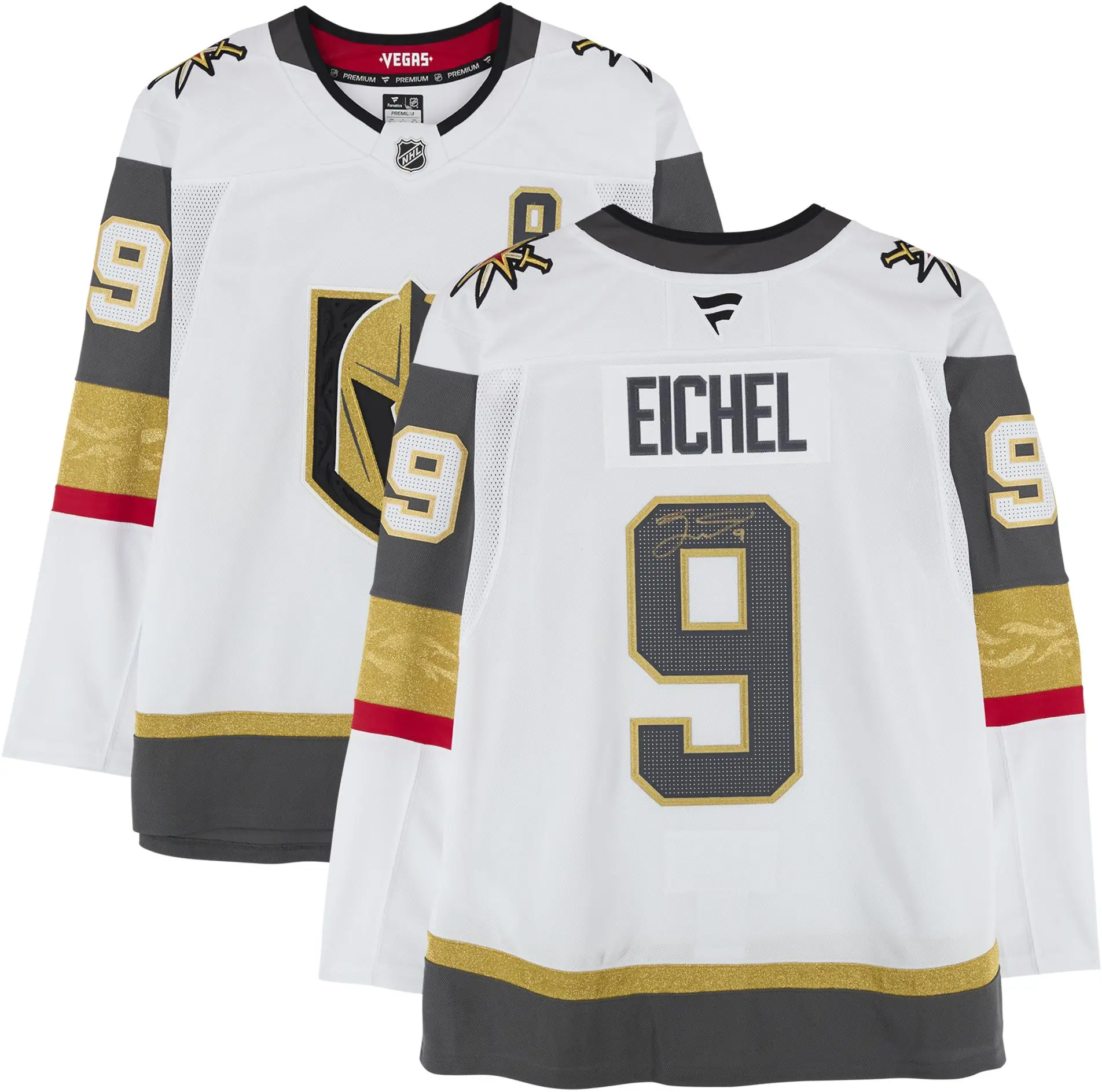 Jack Eichel Vegas Golden Knights Autographed White Fanatics Premium Jersey - Fanatics Authentic Certified