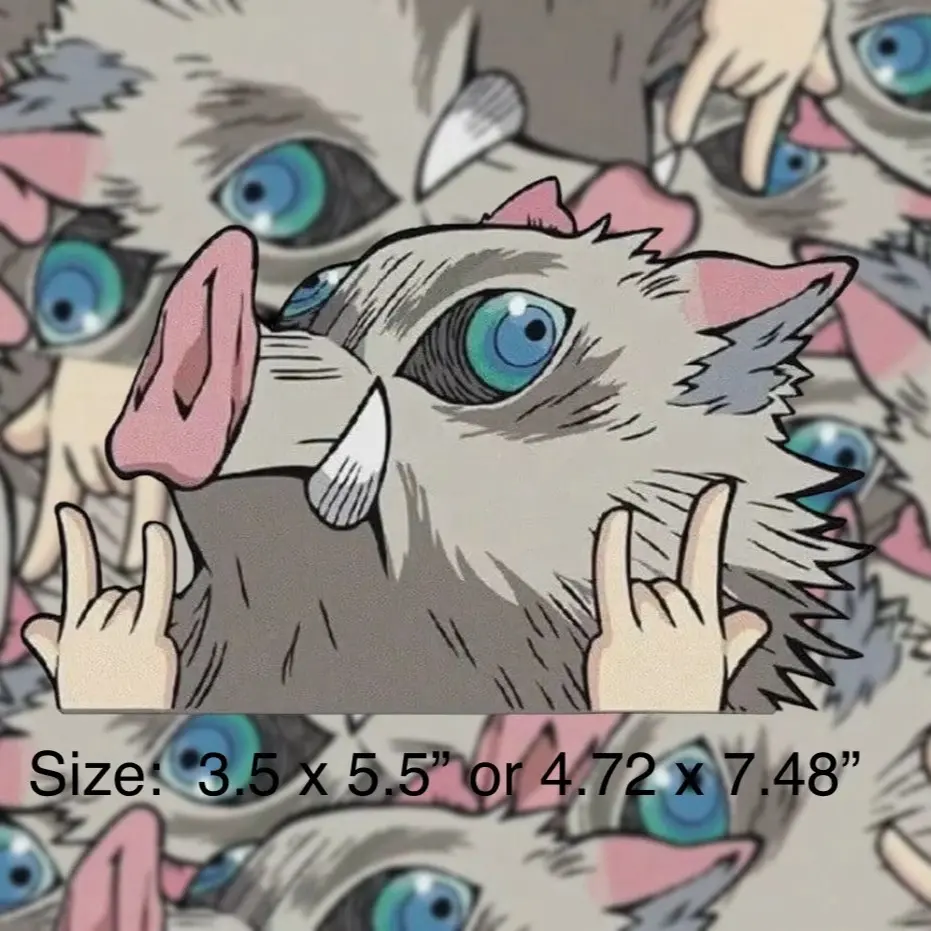 Inosuke Demon Slayer Kimetsu No Yaiba Waterproof Peeker - Anime Sticker