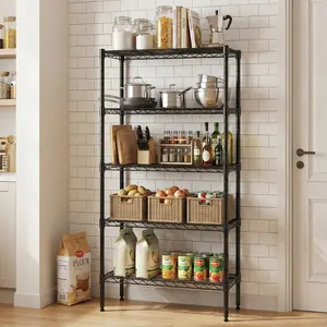 Storage Shelving Unit, Adjustable Metal Wire Racks Heavy Duty Standing Shelf Organizer for Kitchen, Pantry, Garage, Bathroom, Laundry pantry  storage