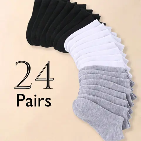 24 Pairs Kids Classic Casual Sports Socks, Comfortable Breathable Durable Quality Moderate Thickness Boys Girls Crew Socks, Daily Wear Baby Short Socks, Elastic Socks