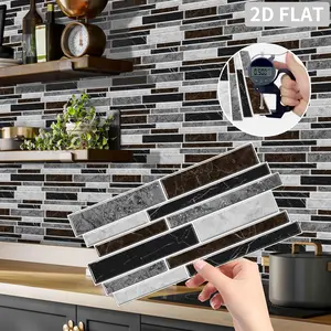 12/24/48 Pieces Marble Tile Stickers, Marble Backsplash Wallpaper, Easy-cleaning, Detachable Self Adhesive Stickers, Oil Resistant, Stain Resistant, Moisture Resistant, Wall Decoration, Home Decoration And Freely Cut Wall Stickers