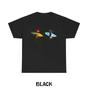 Unisex Surfing T-Shirt with Cody Maverick & Chicken Joe - Funny & Stylish Design
