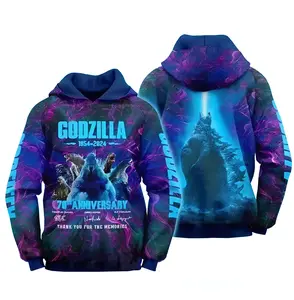 Godzilla 70th Anniversary 3D Hoodie – Giant Monster Graphic Sweatshirt, Retro Kaiju Fan Gift Outfit