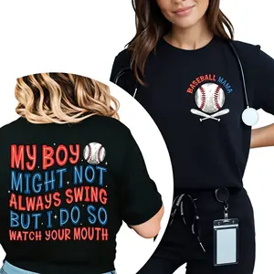 Baseball Mama Shirt, My Boy Might Not Always Swing Sweatshirt, My Girl Might Not Always Swing, Baseball Mom Gift Hoodie, Funny Baseball Sayings, Unisex Sweater Pullover Tee