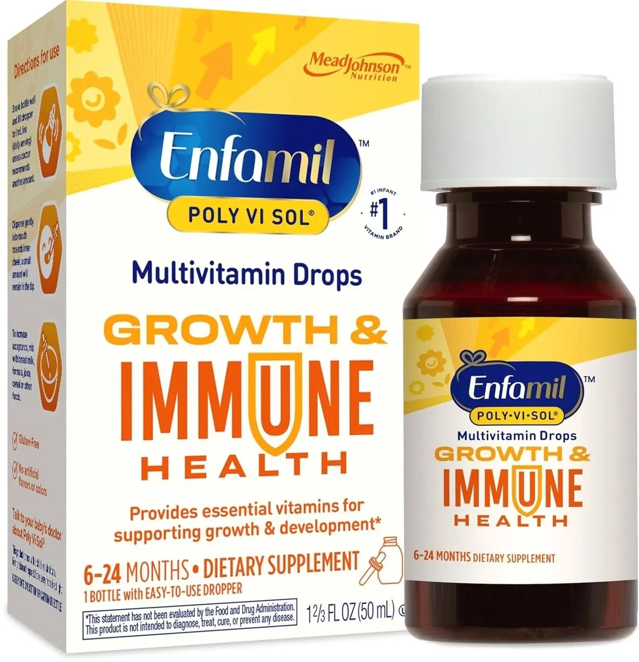 Enfamil Poly-Vi-Sol Liquid Multivitamin Supplement for Infants and Toddlers, 50 mL dropper bottle