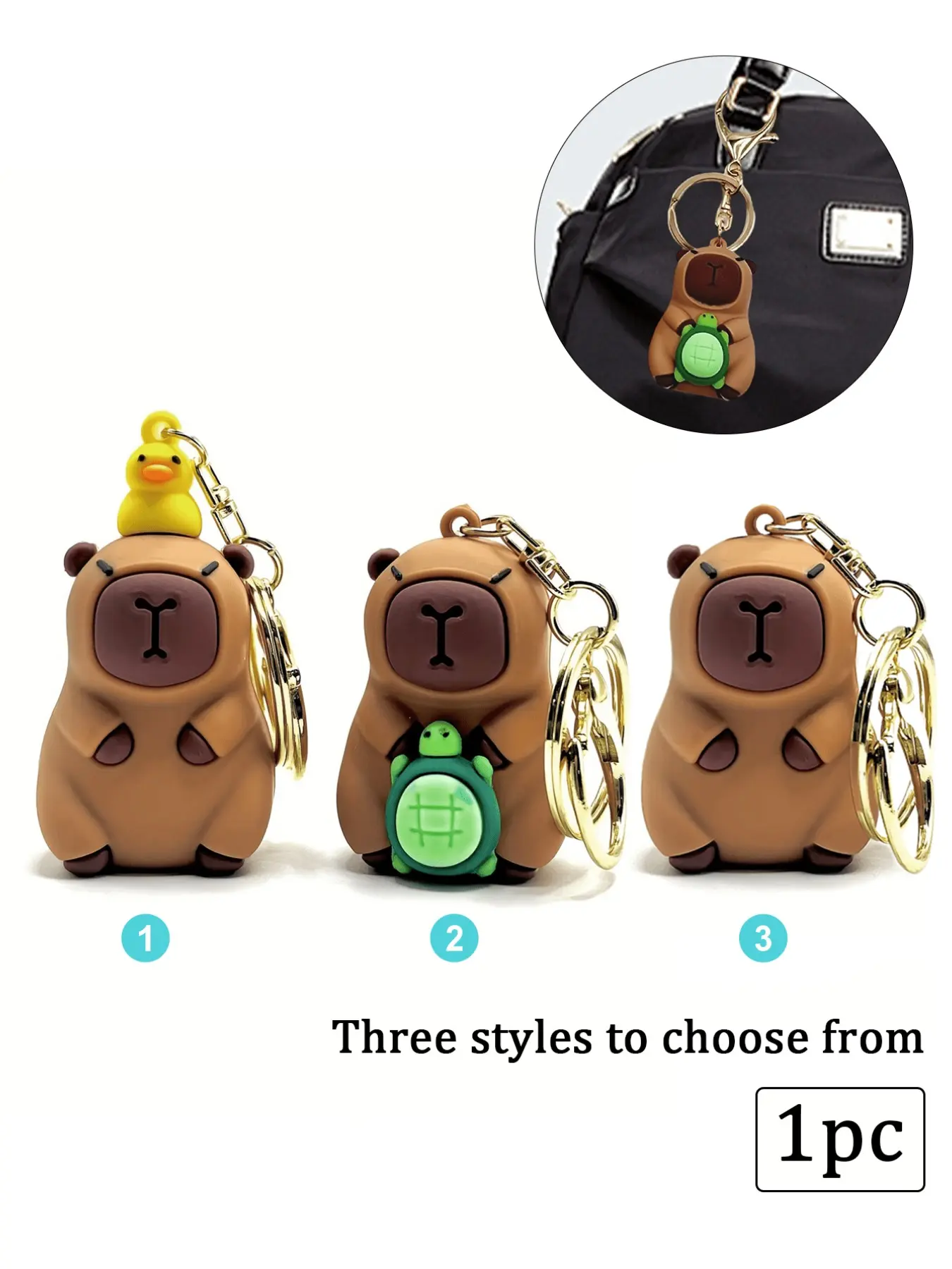 Cute Stylish Capybara Keychain, Perfect Gift for Couples, Lovely Accessory for Bags, Car Keys and Phone, Daily Use & Party Favor
