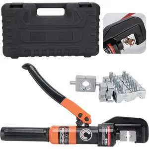 Hydraulic Crimping Tool, Hydraulic Wire Crimping Tool | 12 AWG to 2/0 Gauge | Heavy-Duty Terminal  with 9 Dies for Electrical,  & Welding Cables