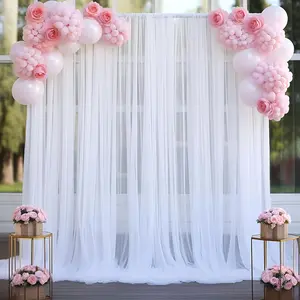 Premium Transparent Curtains Set, Ideal for Weddings Baby Showers Birthdays, Multi-Purpose Photography Props Backgrounds