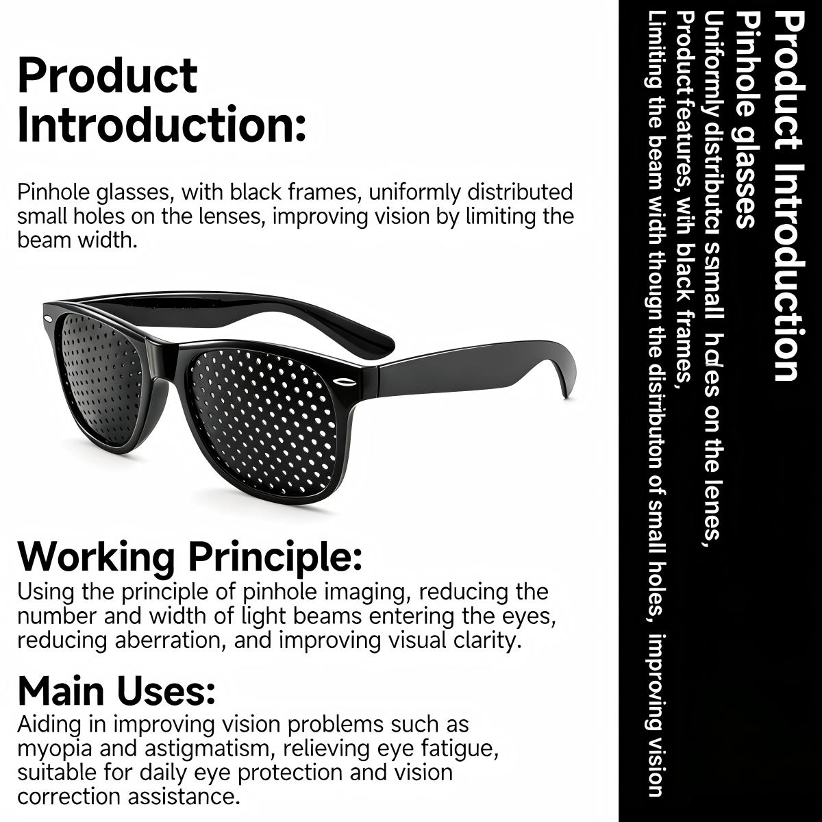 Trendy Fashion Celebrity Style Unisex Pinhole Sunglasses Glasses for Vision Correction, Anti-Myopia & Vision Recovery