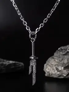 Vintage Weathered Look Style Fushiguro Broken Sword Necklace, Unisex Unique Titanium Steel Pendant, Durable Non-Fading Accessory, Anime Inspired Jewelry