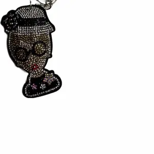 Rose Lady Bag Charm - Elegant Rhinestone Design for Accessories