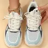 Women's Sporty Low Top Lace Up Breathable Lightweight Anti-Slip Round Toe Sneakers, Casual Outdoor Running Athletic Trainers, Trendy Running Shoes