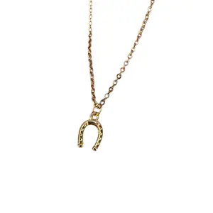 The Sadie Necklace Gold Silver Horse Shoe Charm on Delicate Chain Jewelry