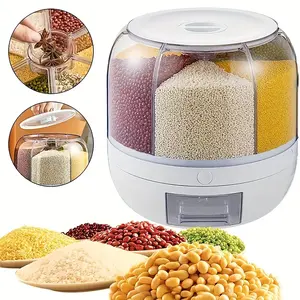 360 Degree Rotating Rice Dispenser Grain Dispenser Large Capacity Food Storage Container Multifunctional Organizer for Kitchen Rice Beans Small Grains and Pet Food StoragePerfect Mothers Day Gift