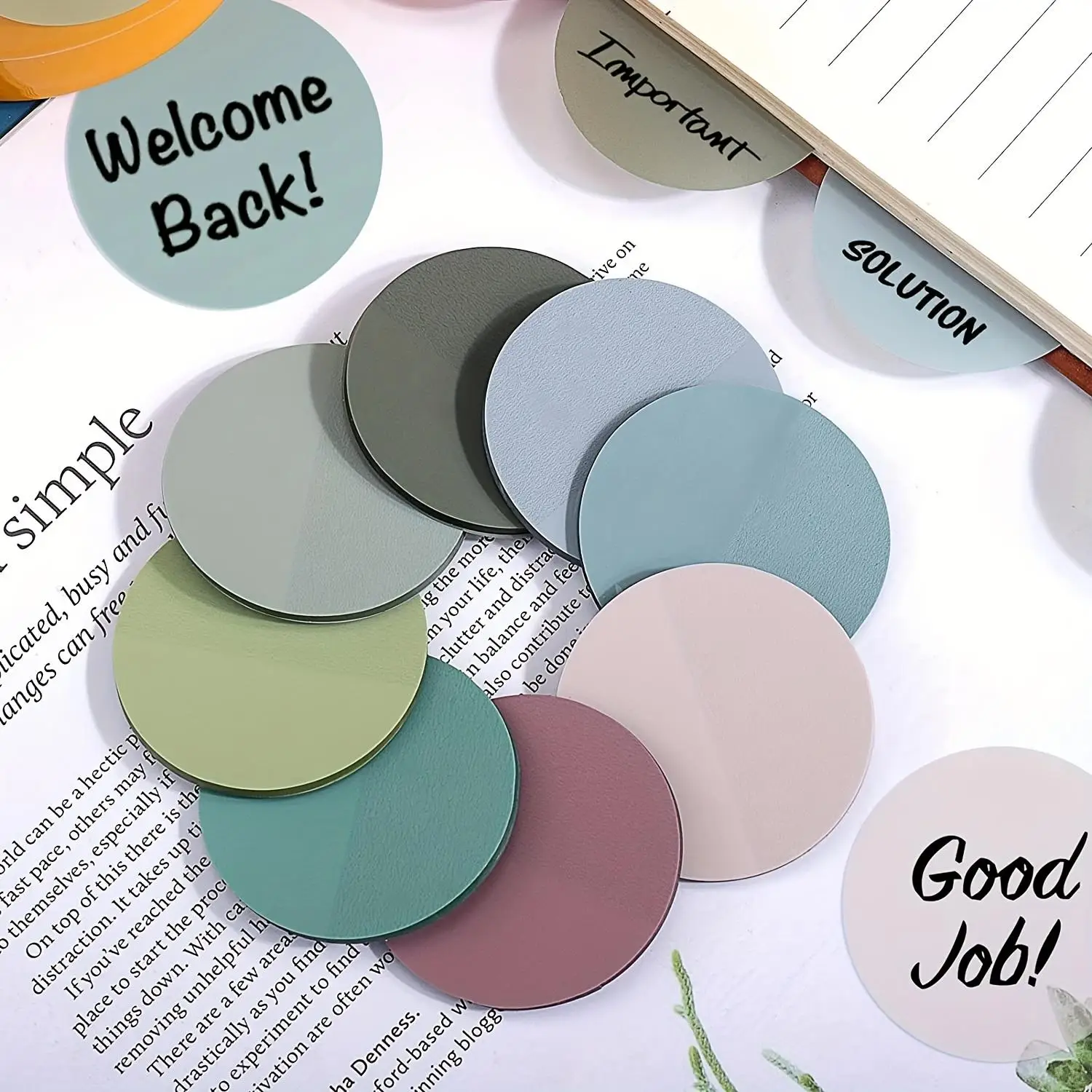 Morandi Color Round Sticky Note, 400pcs/set Translucent Sticky Tab, Page Flag Sticker for Office School