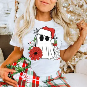 Christmas Season Ghost Tee, Festive Holiday Graphic T Shirt, Perfect for Men, Women