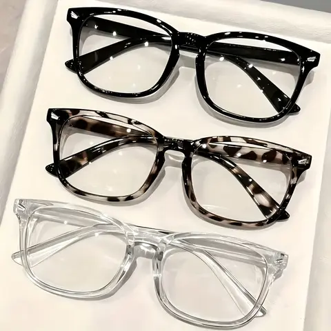 Women's 3-Piece Minimalist Full Rim Casual Fashion Frames Set - Non-Tinted Lenses Sports Eyewear, Daily Eyeglasses, Fashion Accessory Eyewear, Accessories for Women for Everyday Use