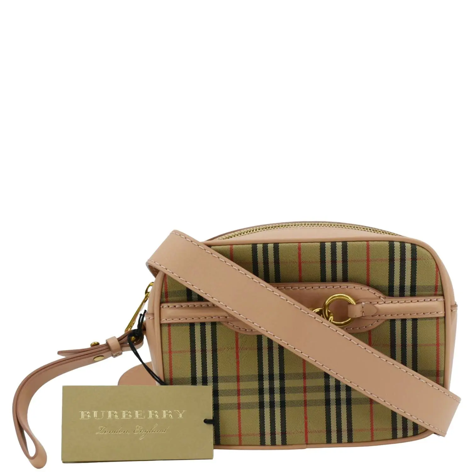 Pre-owned BURBERRY Leather Crossbody Bags 1983 Knight Check Link Crossbody Belt Bag Pink