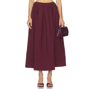 Camila Coelho Carina Midi Skirt in Oxblood